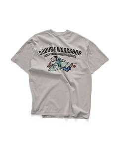 S Double: S-Double Running Man SS Tee - Pigment Rock Grey