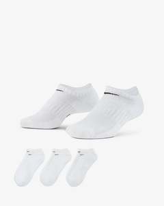 Nike Everyday Cushioned Training No-Show Socks (3 Pairs) White