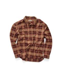 Flannel: S-Double Pass Flannel Overshirt - Rust