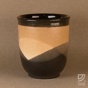 Products: Coffee Cup - Black & Buff Curve - Stepping Stones