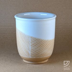 Products: Coffee Cup - Buff Carved Angled Curve - Stepping Stones