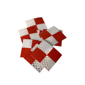 Prism Reflectors: Self Adhesive 10 Pack of Retro Target Reflectors 40x40mm - Red and White