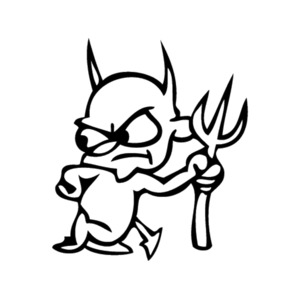 Cartoons Characters - STICKERshop.nz: Devil with Pitchfork