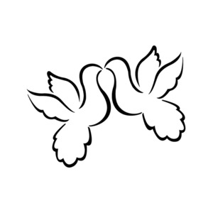 Hearts Love - STICKERshop.nz: Birds Kissing