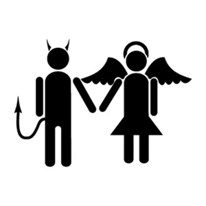 Hearts Love - STICKERshop.nz: Devil and Angel, Him and Her