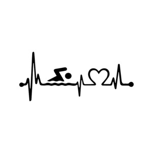 Sport - STICKERshop.nz: Swimming Love Heartbeat