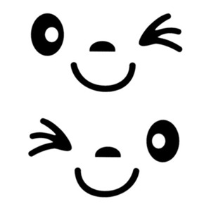 Cartoons Characters - STICKERshop.nz: Smiley Wink, 2 PACK