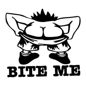 Funny Humour - STICKERshop.nz: Bite Me