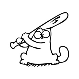 Cartoons Characters - STICKERshop.nz: Simon’s Cat Baseball Bat