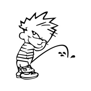 Cartoons Characters - STICKERshop.nz: Bad Boy Calvin Peeing