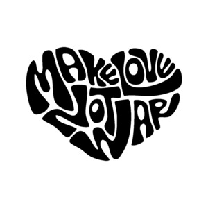 Wording - STICKERshop.nz: Make Love Not War Heart Shape