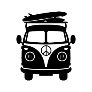 Auto Car Culture JDM - STICKERshop.nz: VW Volkswagen Type 2 Kombi Van with Surfboards