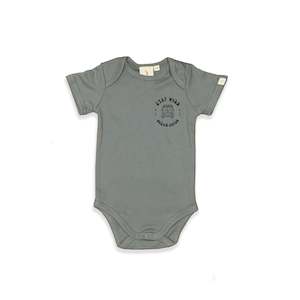 Tee Shirts: OCEAN CHILD SHORT SLEEVE BODYSUIT - STONE COLOUR