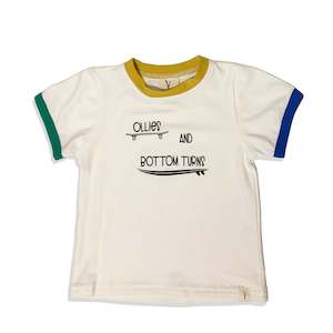 T Shirts: OLLIES AND BOTTOM TURNS KIDS T-SHIRT - IVORY