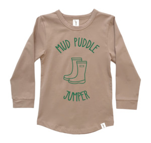 MUD PUDDLE JUMPER LONG SLEEVE TEE - CHOCOLATE