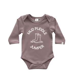 LONG SLEEVE BODYSUIT - MUD PUDDLE JUMPER - PLUM