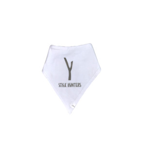 STICK HUNTERS LOGO BANDANA BIB - WHITE