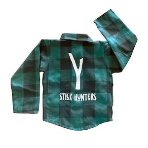 Aw23: STICK HUNTERS PLAID SHIRT - GREEN