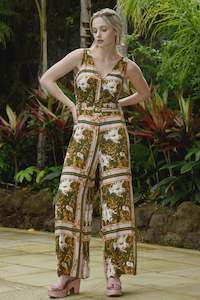 Jumpsuit: Beach Walk Jumpsuit /Pink-Olive