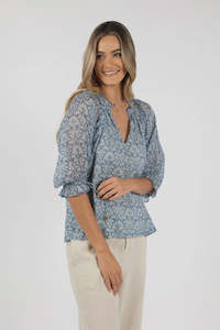 Top: Portafino Aries Blouse /Blue Print
