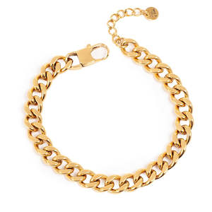 Jewellery: Big pancer steel bracelet/Gold
