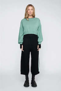 Contrast Cropt Contentment Pant / Black Mineral