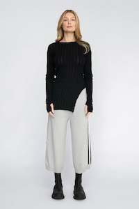 Taylor: Rounded Veneer Tunic / Black