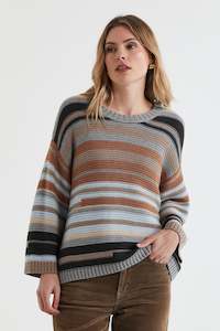 Multi Stripe Jumper / Midgrey