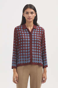 Nice Things: Positioned Dots Print Shirt / Intense Terracota