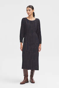 Nice Things: Midi Dress / Navy Skyline Print