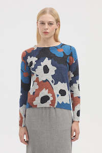 Nice Things: 059 Sweater / Navy Printed City Flower