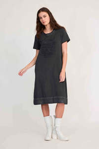 Clothing: Strand T-Shirt Dress / Black-Grey