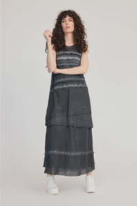 Strand Singlet Dress / Black-Grey