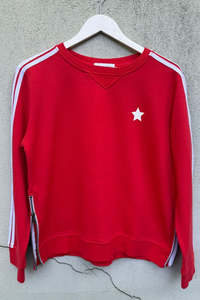 Arm Strip Sweater / Red