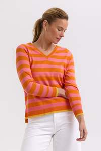 Sweaters Knitwear: Essential Stripe V / Carrot