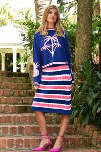 Palm Before the Storm Sweater / Blue Palm