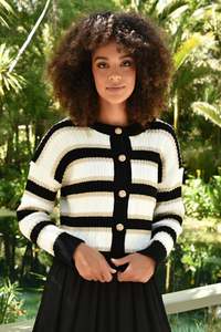 Going for Gold Cardigan / BLK-GLD -IVORY