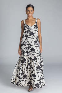 Break Your Heart Dress / Ivory with Black Floral