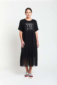 Rebel For Life Tee Dress / Black