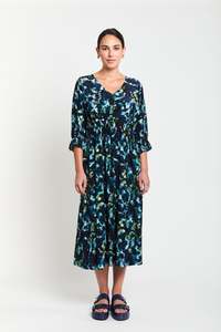 Obi Black: Troubled Water Shift Dress / Multi