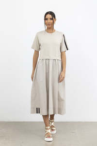Style X Lab: That Way Dress / Ivory-Black Trim