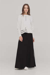 Complacent Skirt-Black/Ivory