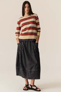 Pol Clothing: Avrid Skirt / Chambray