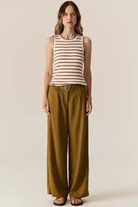 Pol Clothing: Luca Tank / White-Camel