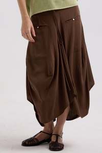 Ld Co: Drape Bottom Skirt / Cocoa