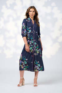 La Bohème Shirt Dress / Indigo Multi