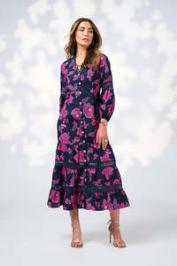 Indie Midi Dress / Indigo Multi