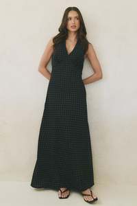 Stories Be Told: Aston Maxi Dress / Black Ditsy Polka Dot