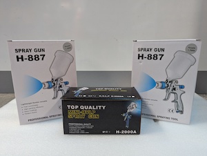 Spray gun kit H-887 (Gravity feed) – 1.3+1.7mm tips + 0.8mm Touch up gun