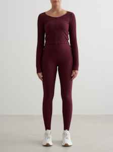 Aimn: Cherry Ribbed Performance Zipped Cardigan